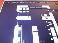 particolare della mappa visuo-tattile della Sala delle Esperienze